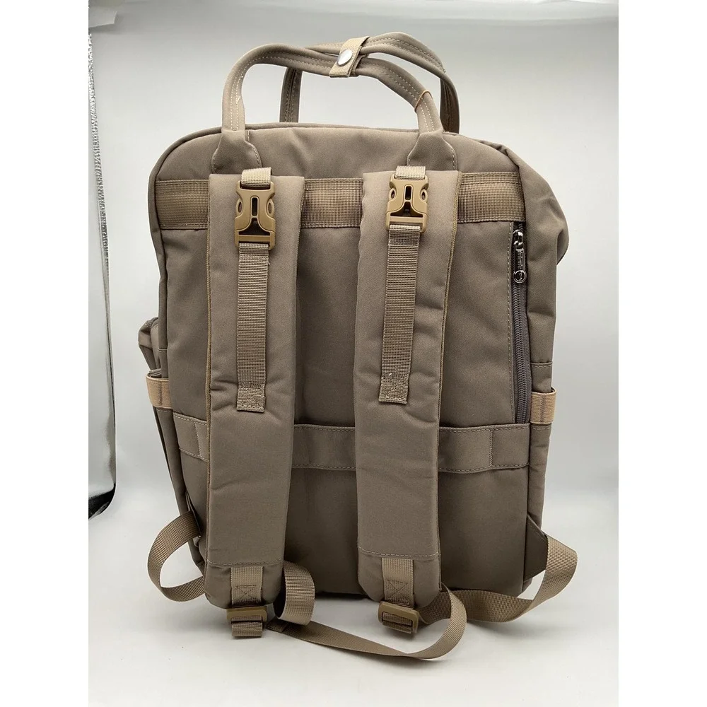 iniuniu Khaki Quilted Diaper Bag Backpack 4-in-1‎ Kit with Changing Pad NWT